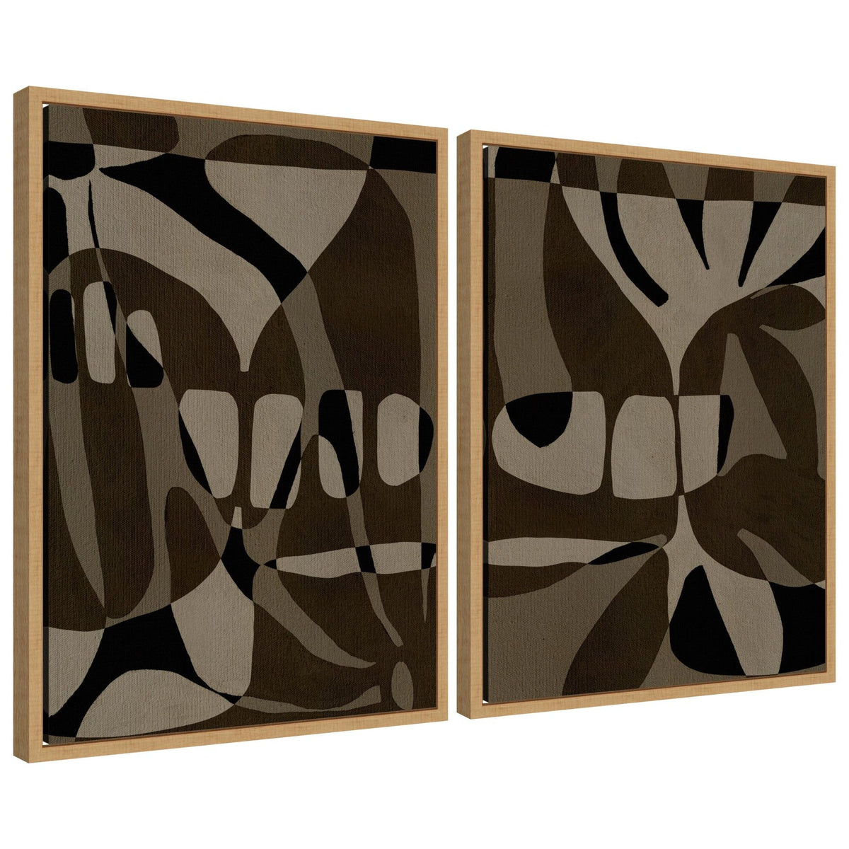Sylvie Contour 1 and 2 Framed Canvas Art Set by Shatha Al Dafai