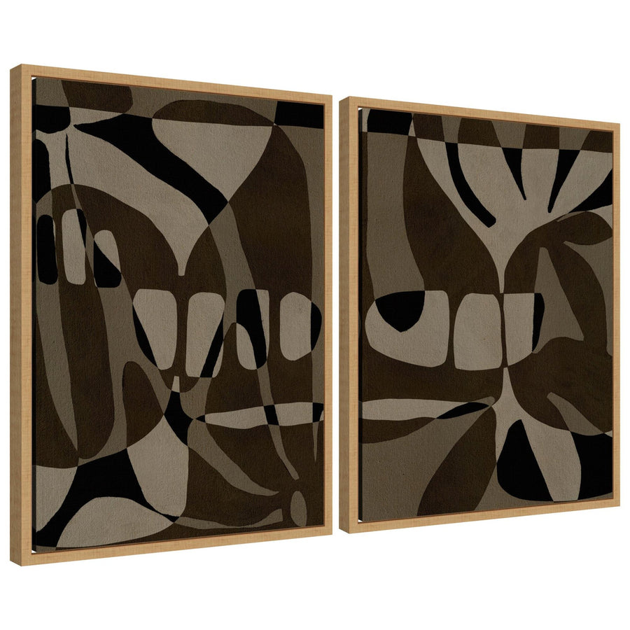 Sylvie Contour 1 and 2 Framed Canvas Art Set by Shatha Al Dafai