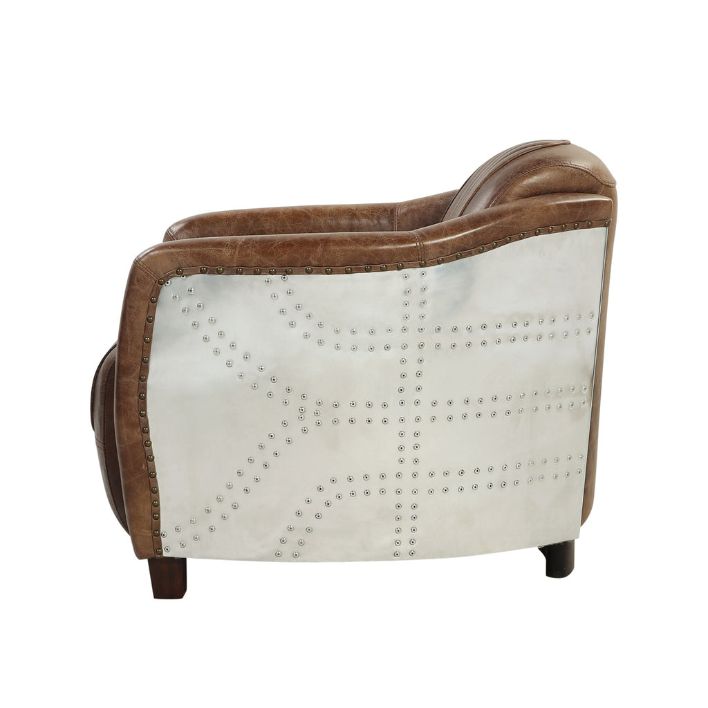 Brancaster Top-Grain Leather Accent Chair