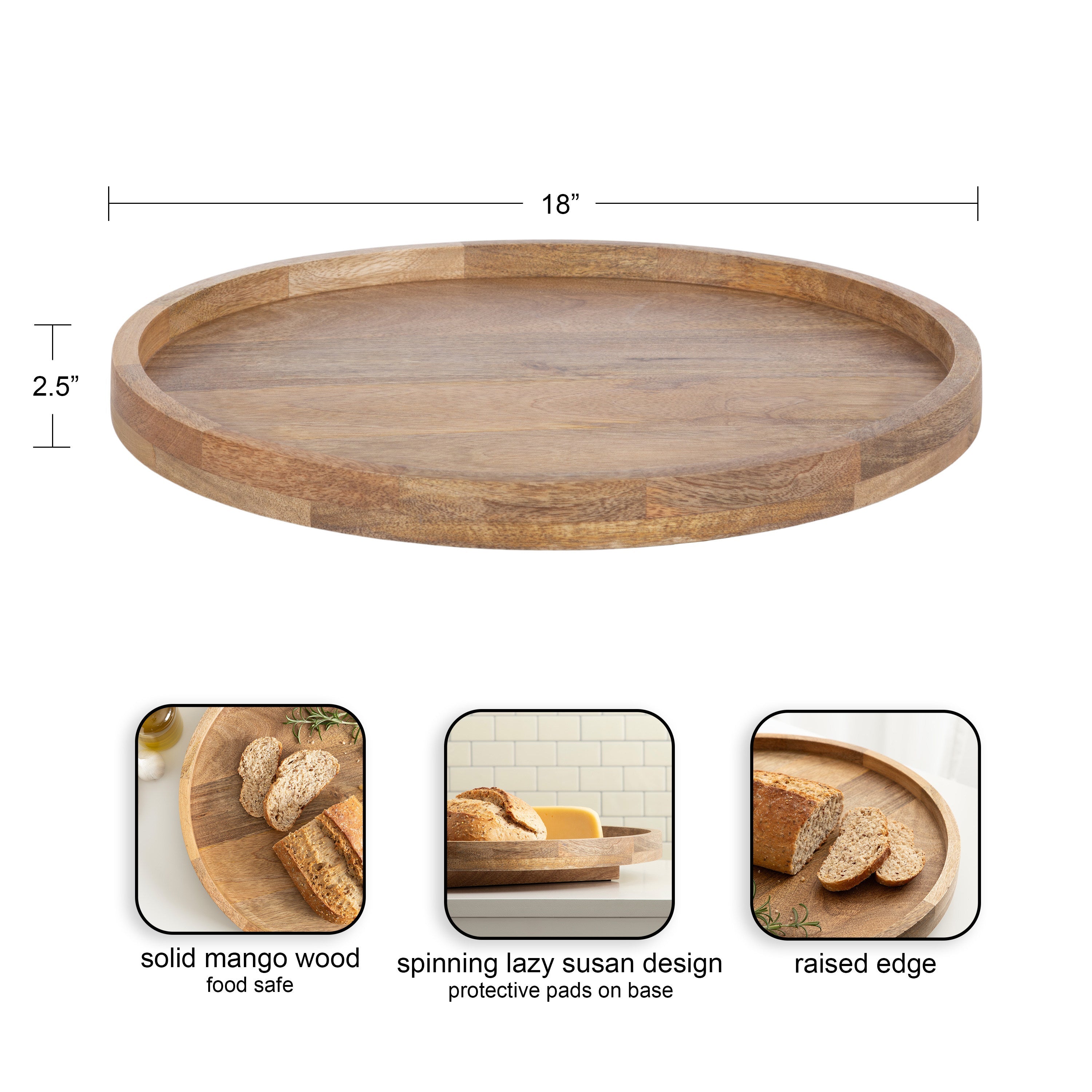 Halsey Round Lazy Susan Tray