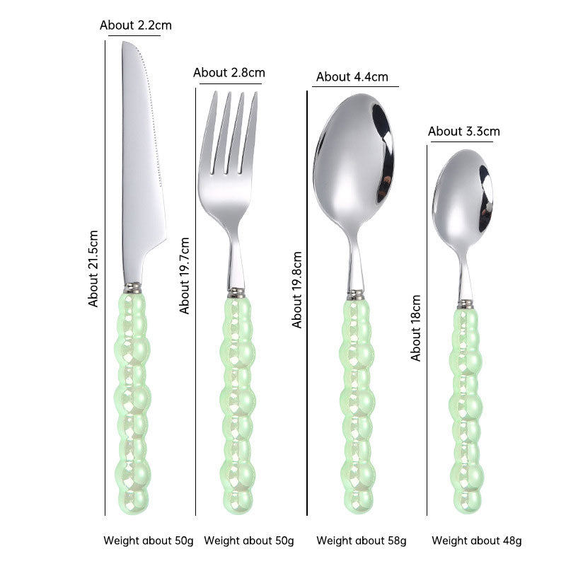 Pearl Ceramic Handle Flatware Set