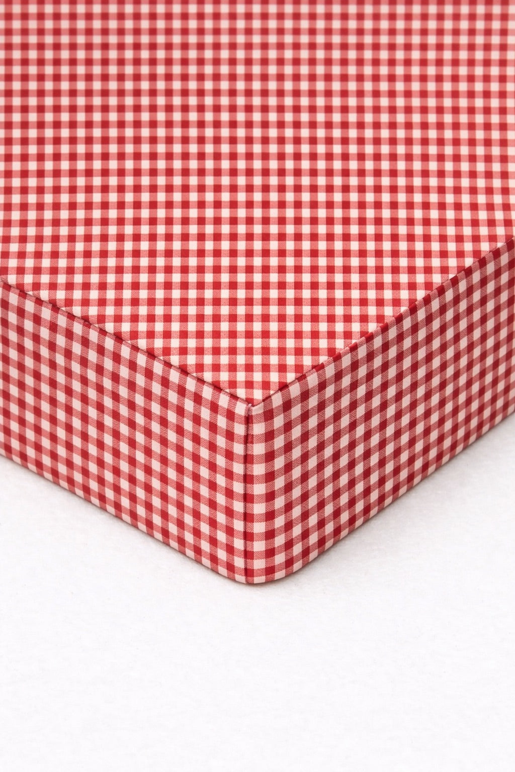 Red White Gingham Crib Sheet