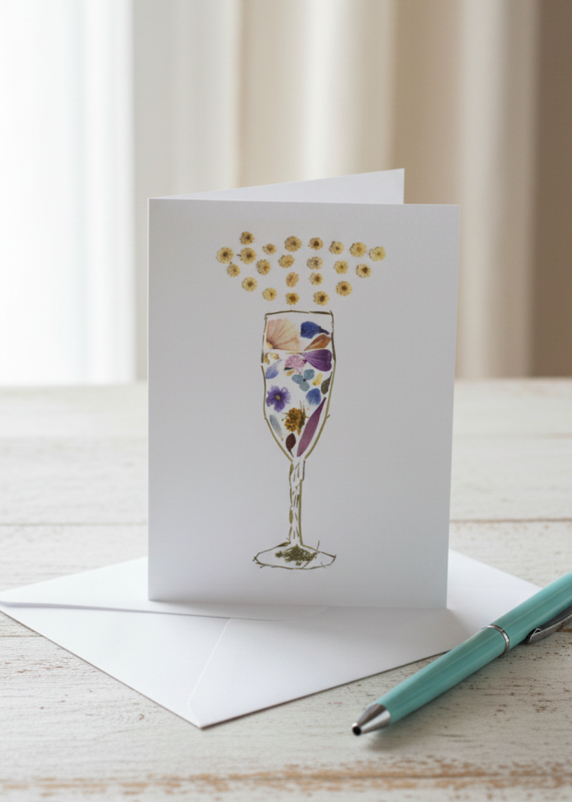Champagne Glass Greeting Card