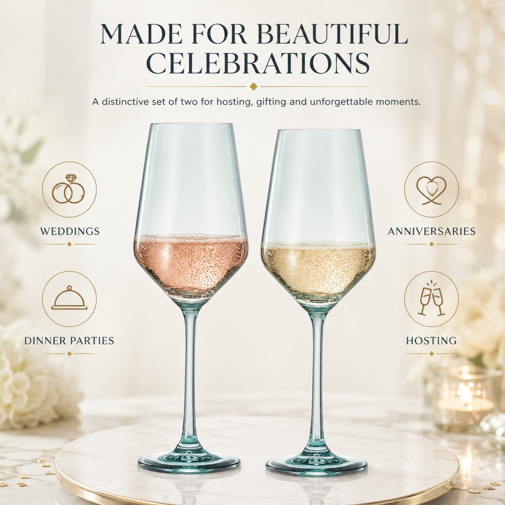 Tonal Stemmed Wine Glassware, Forest Green, Set of 2