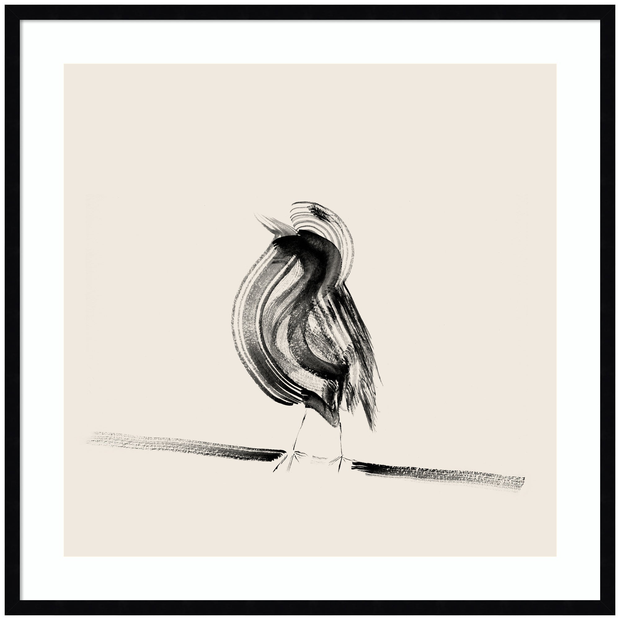 Bird on a Branch by Danushka Abeygoda Framed Wall Art Print