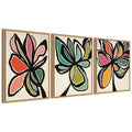 Sylvie Midnight Floral 1, 2 and 3 Framed Canvas Art Set by Alicia Bock