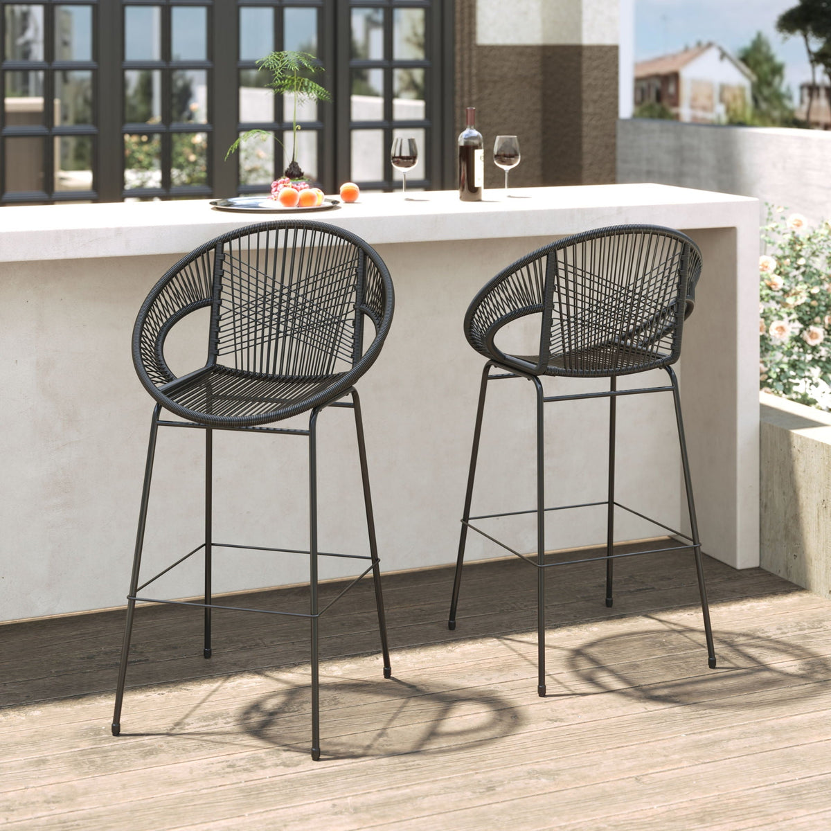 Ferrara Outdoor Patio Barstool (Set of 2)
