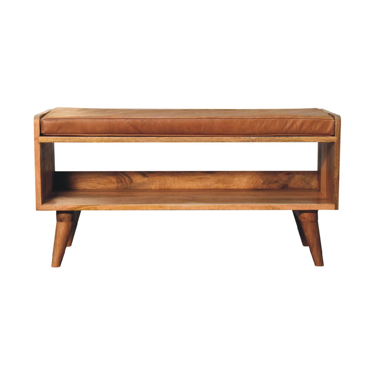 Mango Wood Upholstered Bench