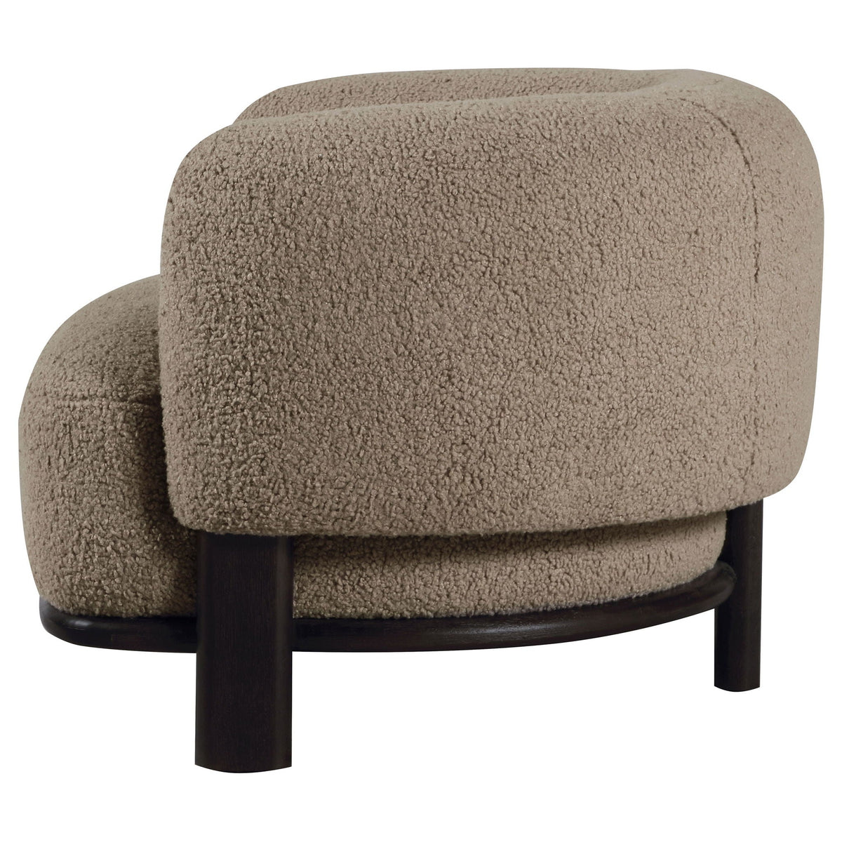 Lawler Bouclé Barrel Accent Chair — Brown & Black