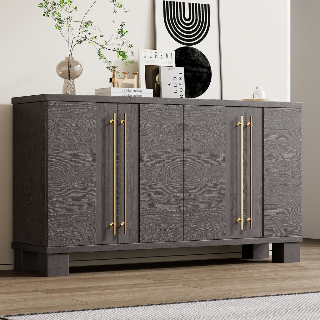 Modern Wood Sideboard with Adjustable Shelves