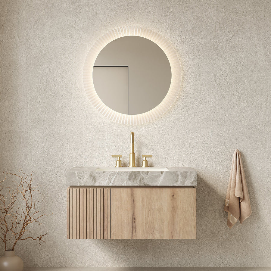 MURI 36" Bathroom Vanity & Sink, Floating Plywood Storage Cabinet with Drawer & Door