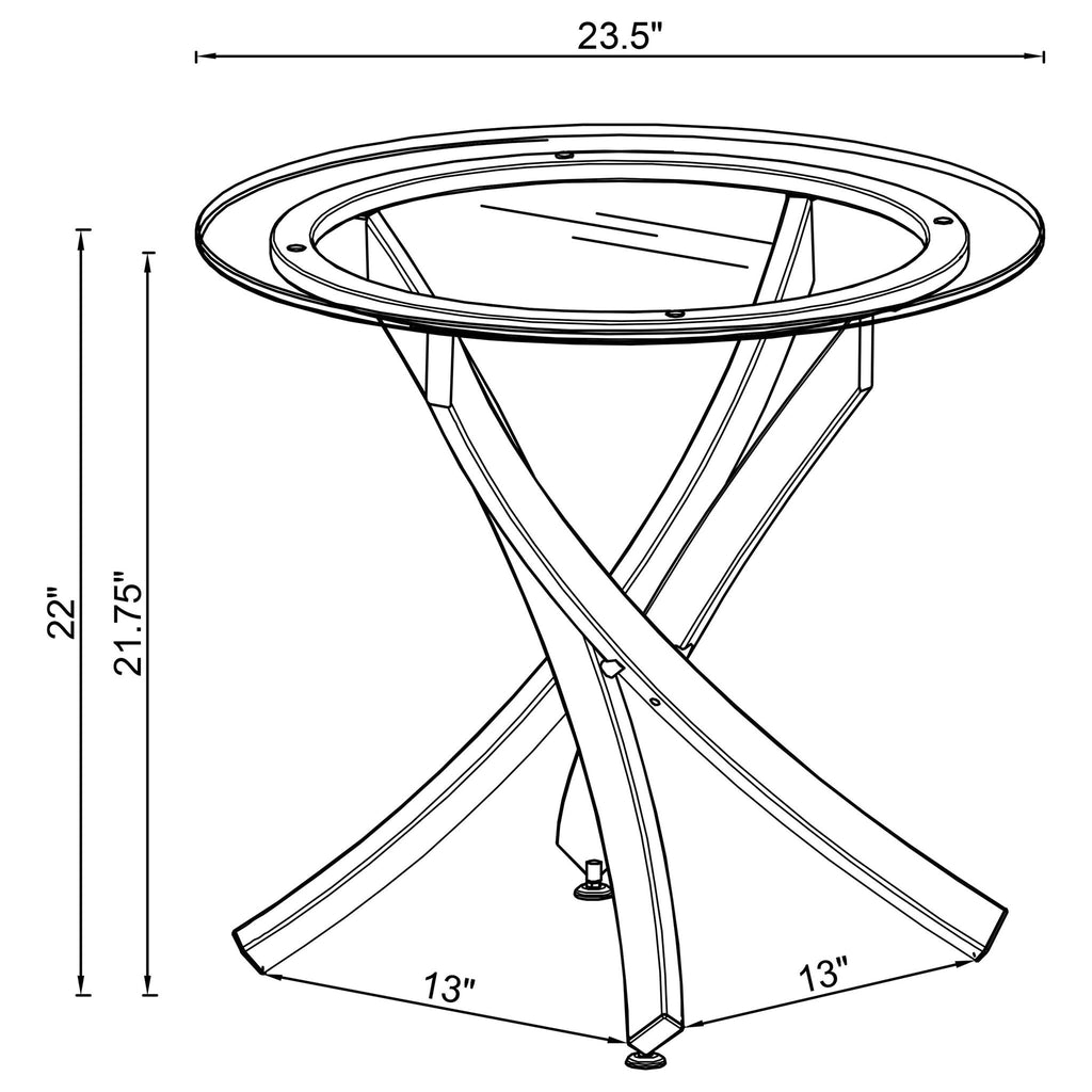 Sculptural Glass Side Table — Brass