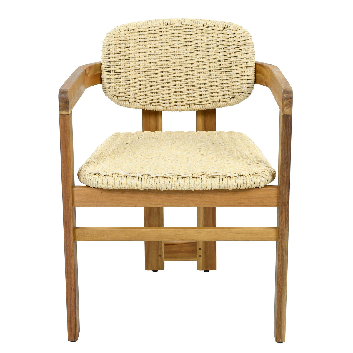 Outdoor Accent Armchairs For Patio (Set of 2) - Natural / Teak