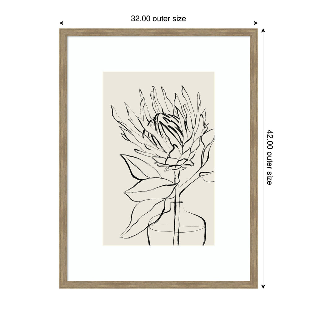 SB Protea Sketch No. 1 by Sara Berrenson Framed Wall Art Print