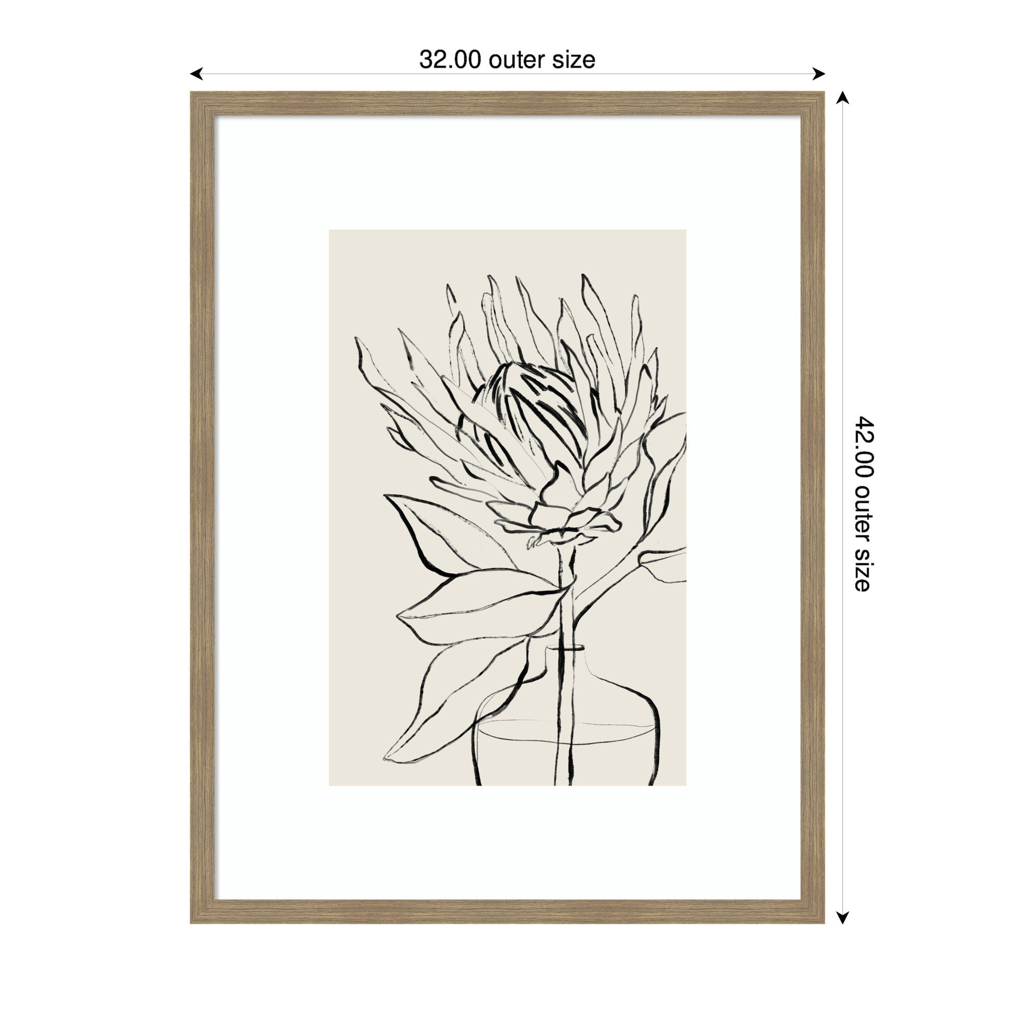 SB Protea Sketch No. 1 by Sara Berrenson Framed Wall Art Print