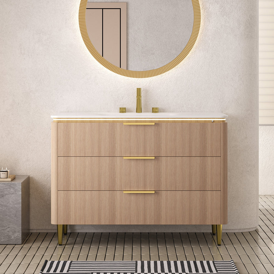 Amara 48-Inch Bathroom Vanity & Sink — Carrara Finish