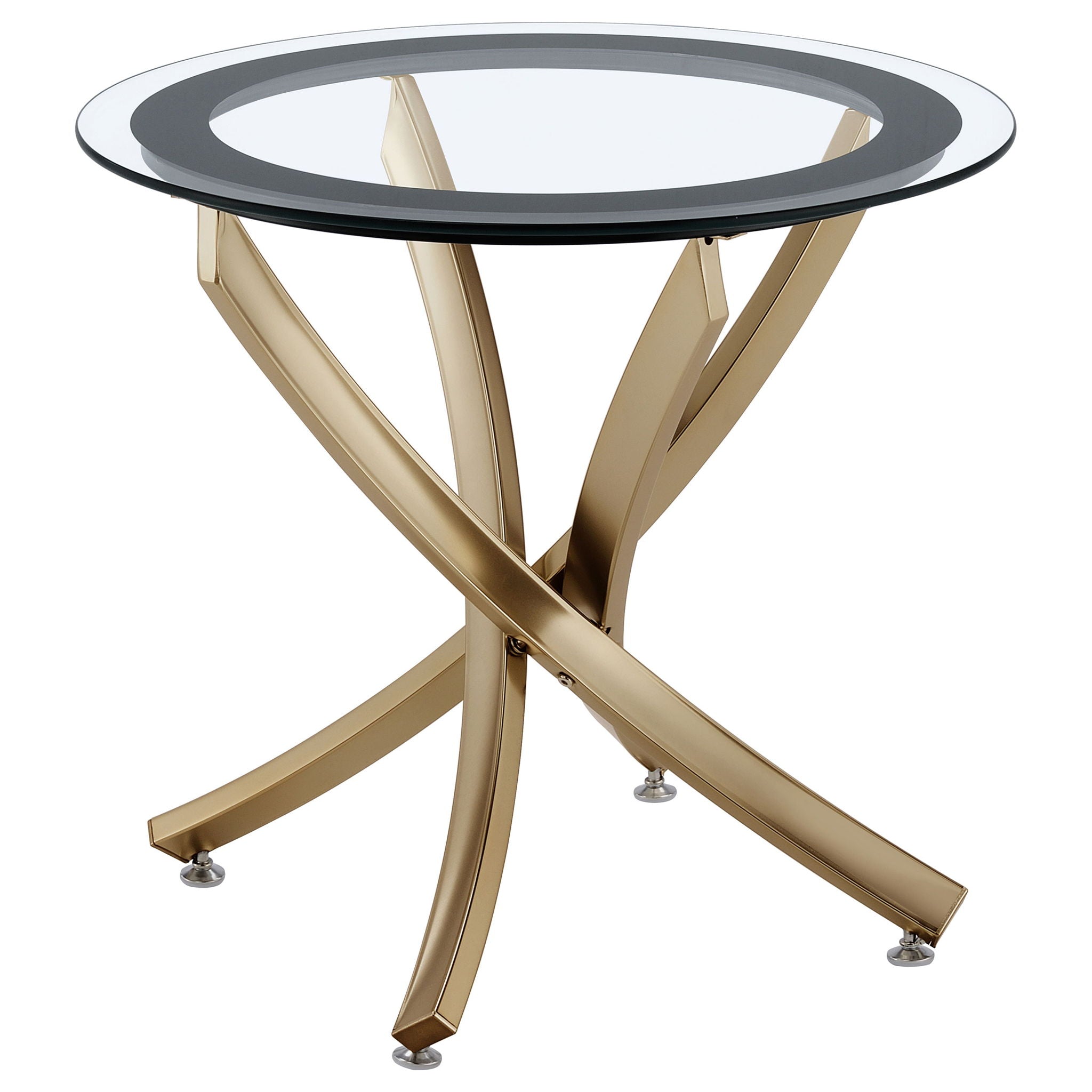 Sculptural Glass Side Table — Brass