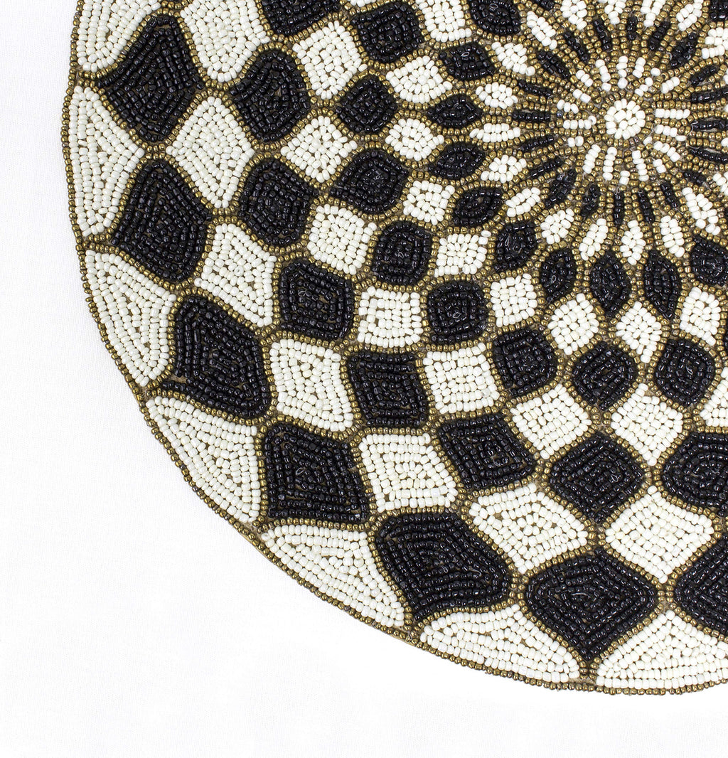 Fennco Styles Elegant Hand Beaded Design Round Placemat - 1 Piece (15" Round)