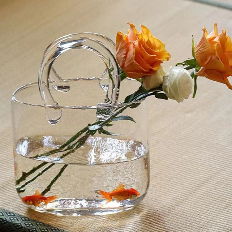 Sculptural Glass Bag Vase