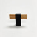 Black and Oak Wood "Crossing" Cabinet Knob and Drawer Handles