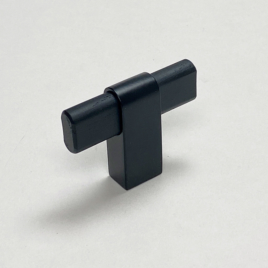 Black Wood and Metal "Crossing" Cabinet Knob and Drawer Handles