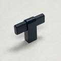Black Wood and Metal "Crossing" Cabinet Knob and Drawer Handles