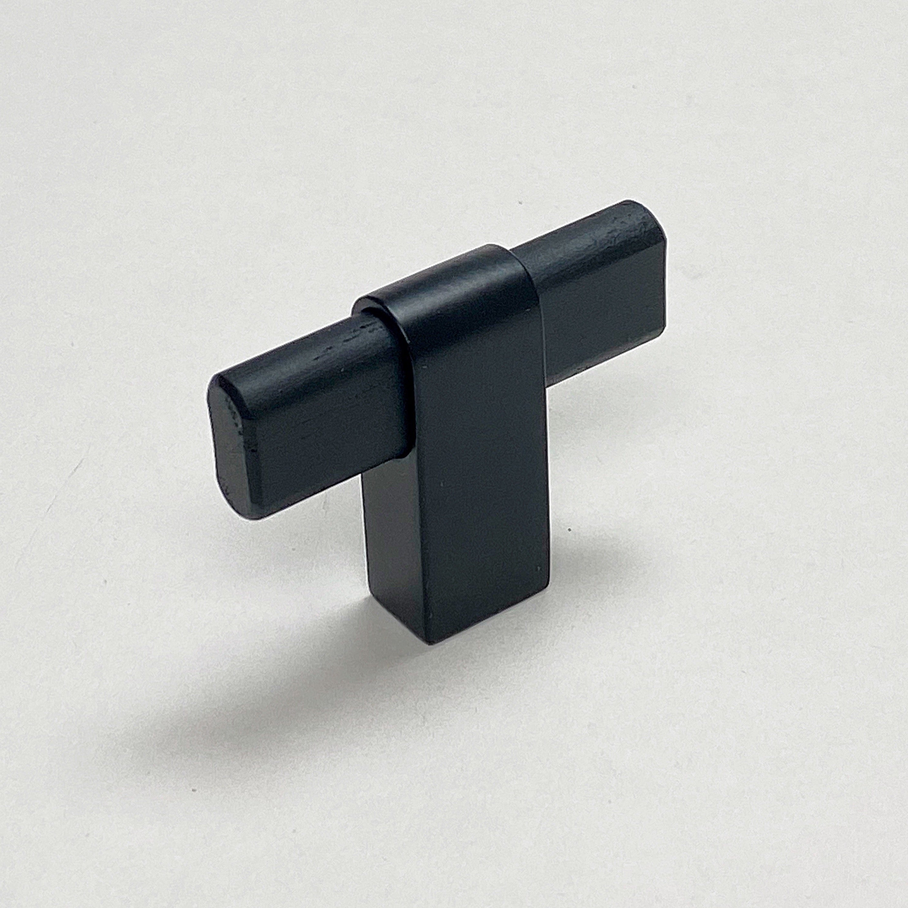 Black Wood and Metal "Crossing" Cabinet Knob and Drawer Handles