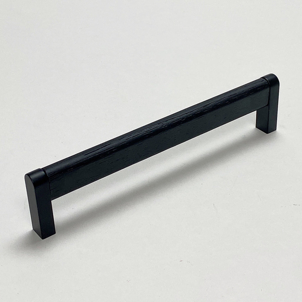 Black Wood and Metal "Crossing" Cabinet Knob and Drawer Handles