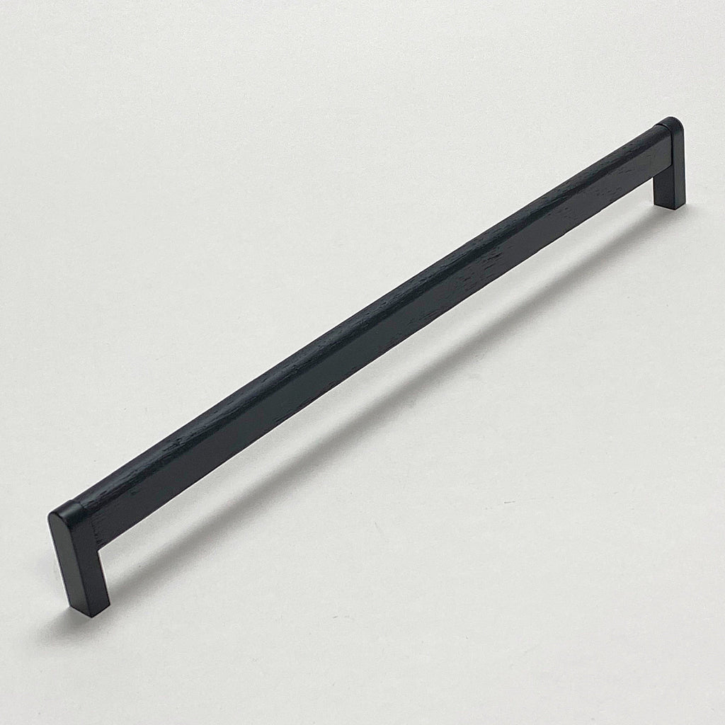 Black Wood and Metal "Crossing" Cabinet Knob and Drawer Handles
