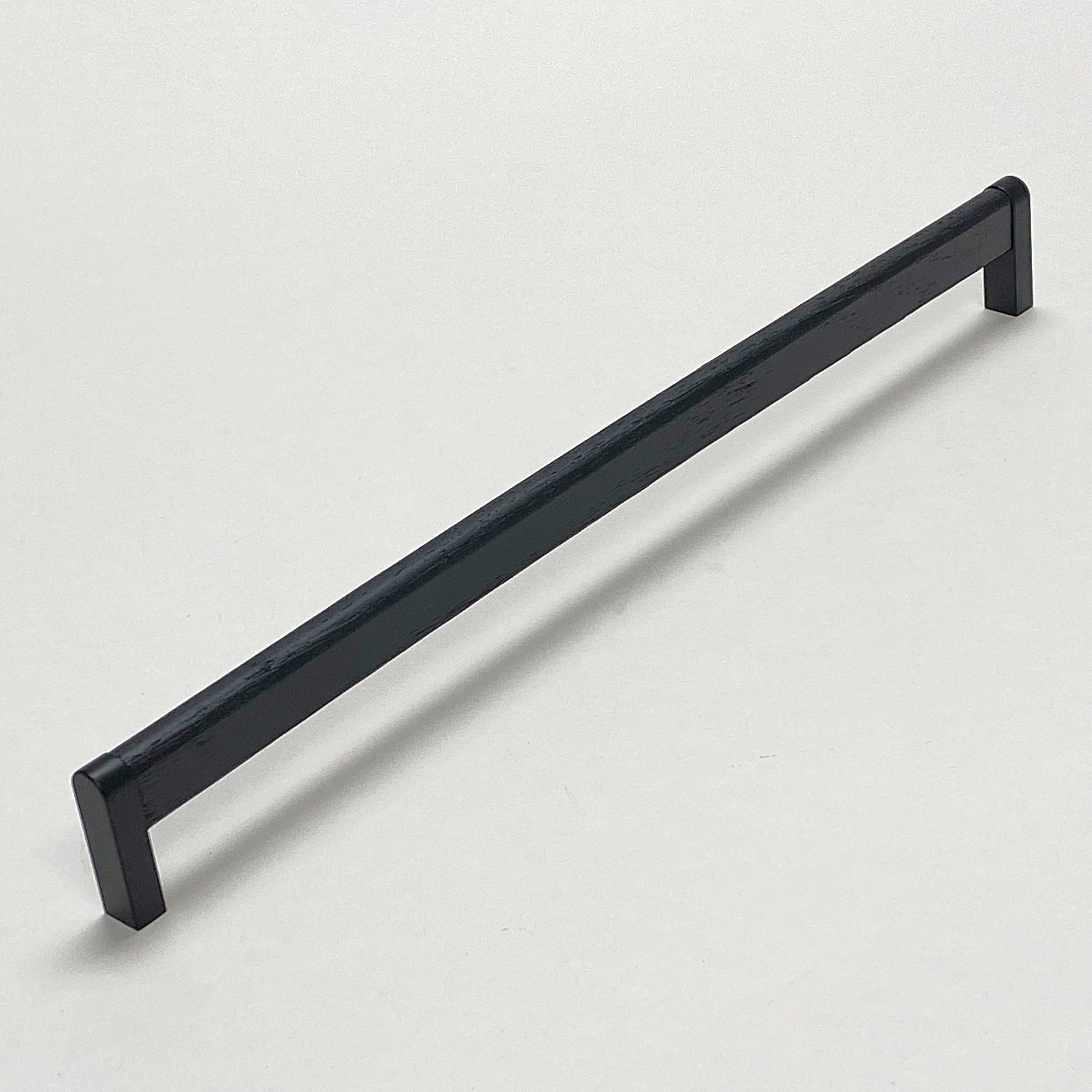 Black Wood and Metal "Crossing" Cabinet Knob and Drawer Handles
