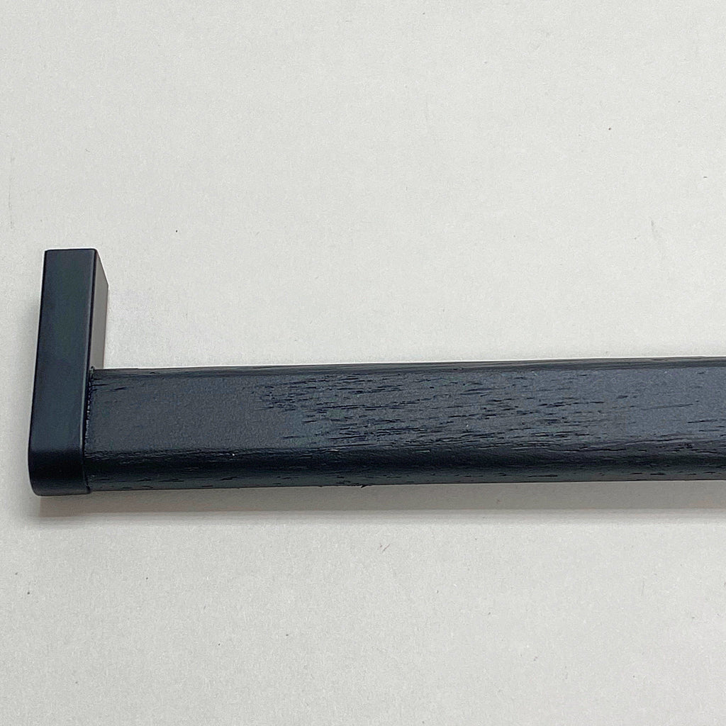 Black Wood and Metal "Crossing" Cabinet Knob and Drawer Handles