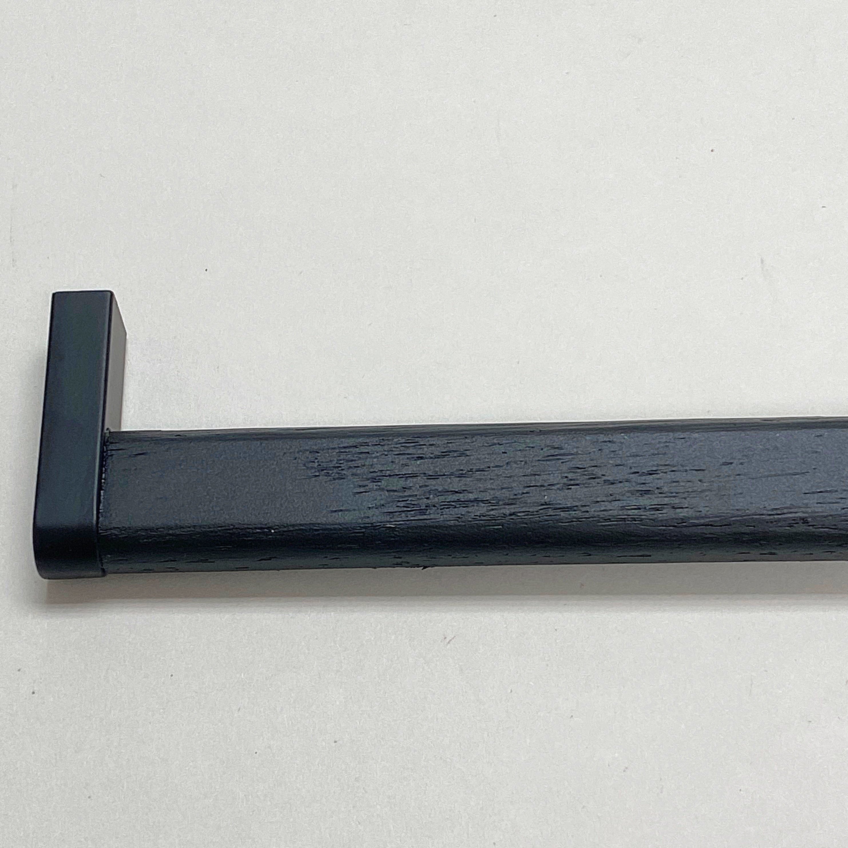 Black Wood and Metal "Crossing" Cabinet Knob and Drawer Handles
