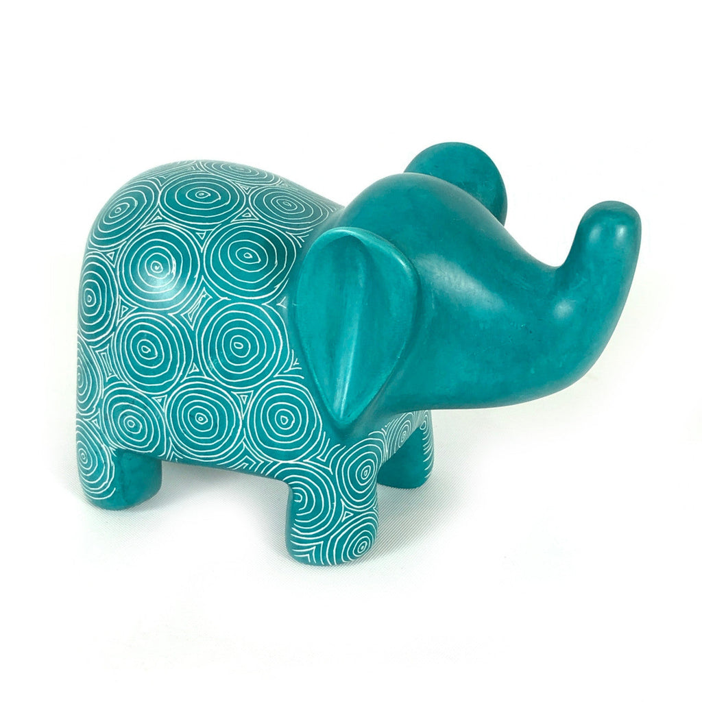Ocean Green Soapstone Elephant