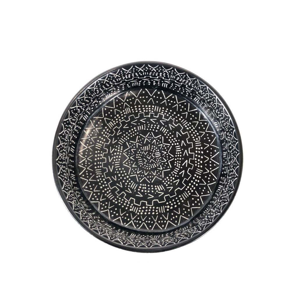Mud Cloth Black Bowl - 8"