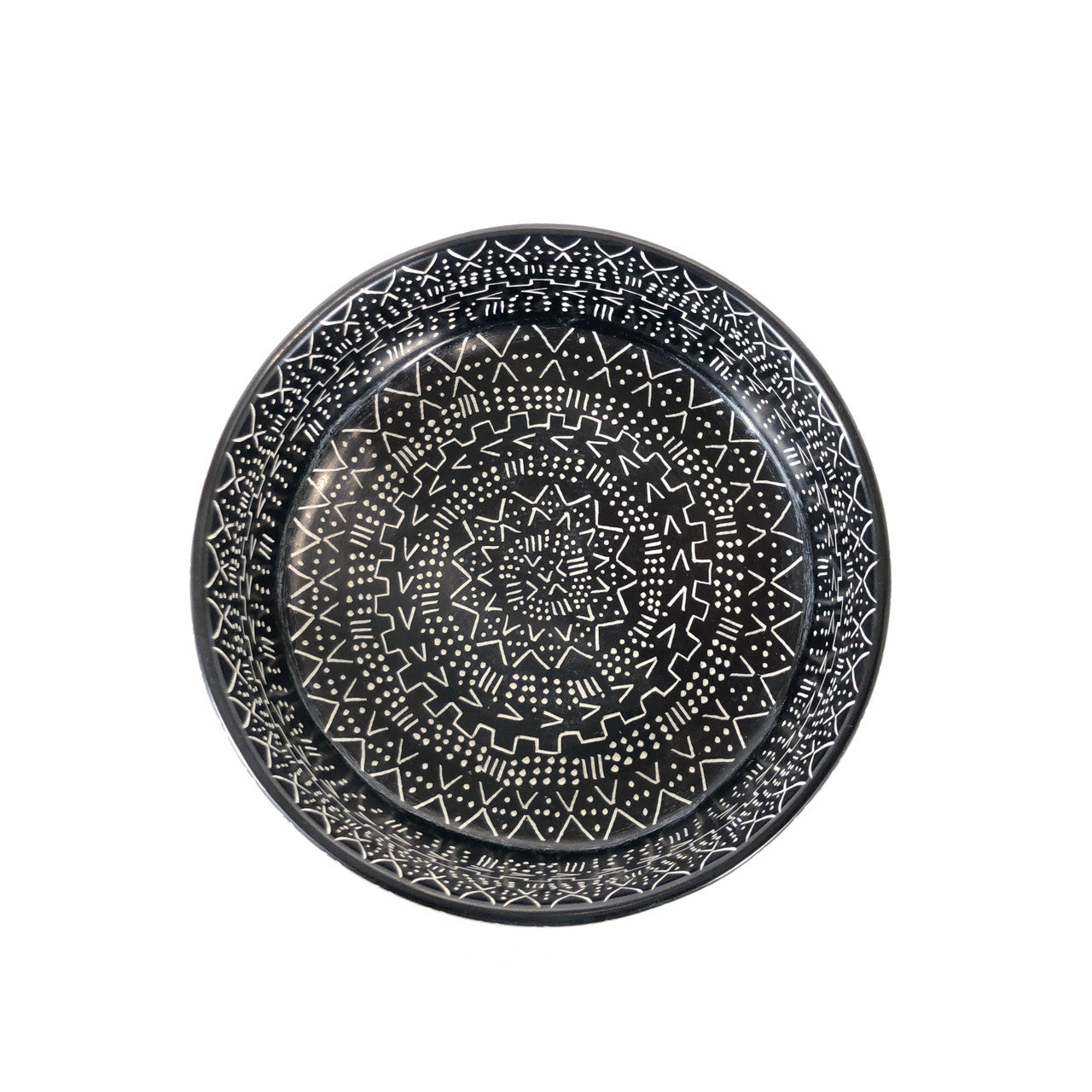 Mud Cloth Black Bowl - 8"