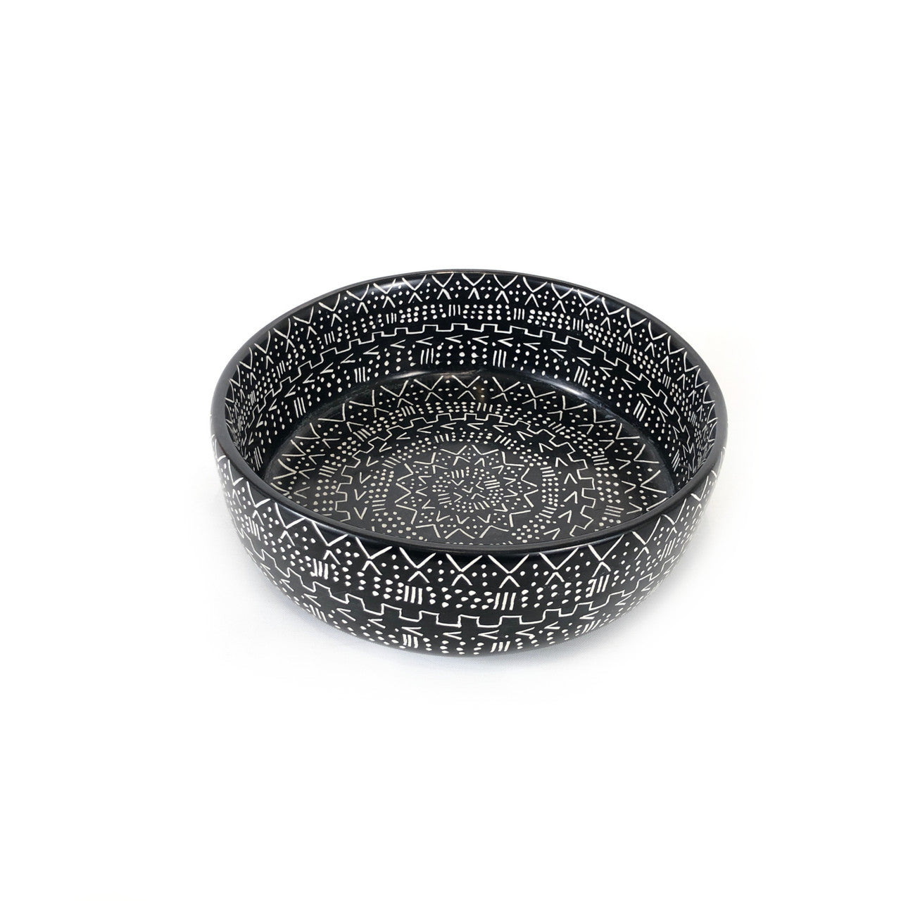 Mud Cloth Black Bowl - 8"
