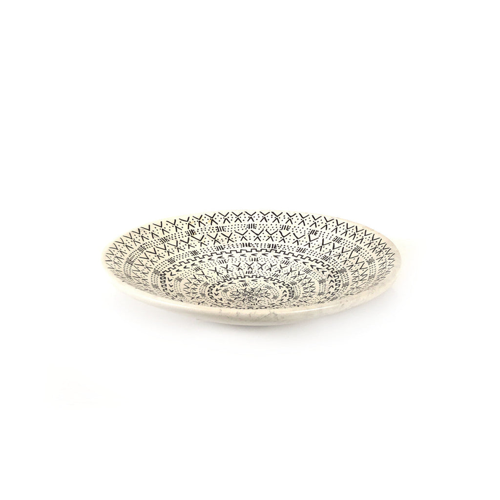 Mud Cloth Natural Platter - 10"