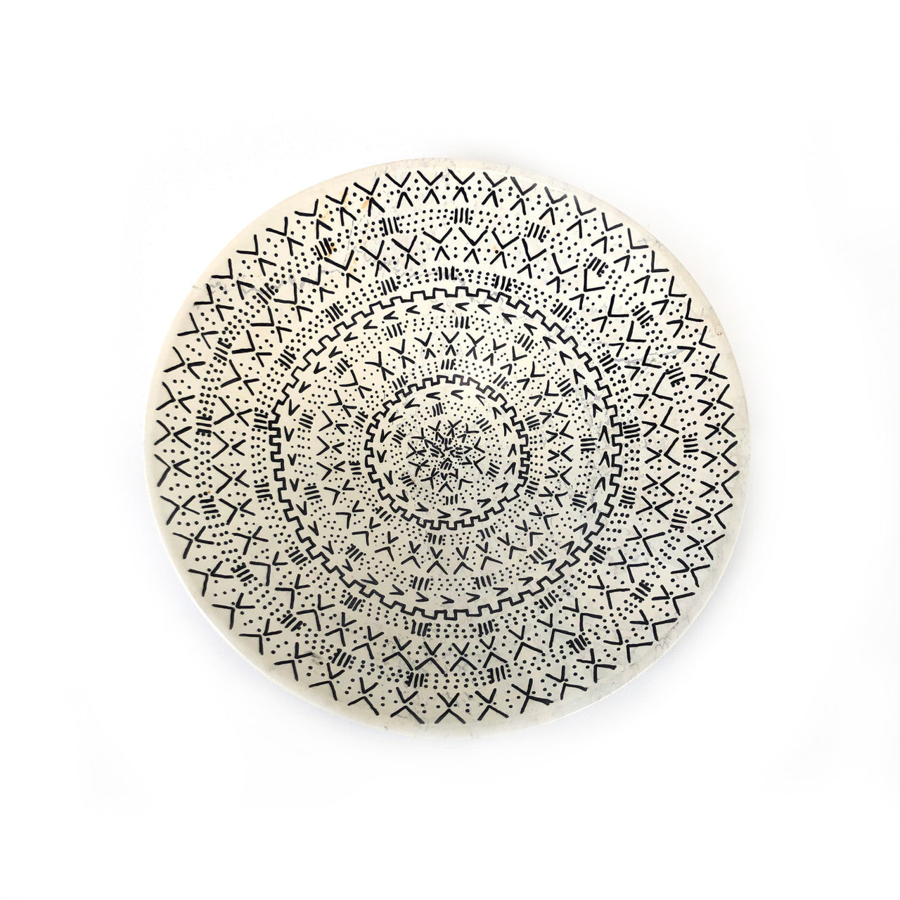 Mud Cloth Natural Platter - 10"