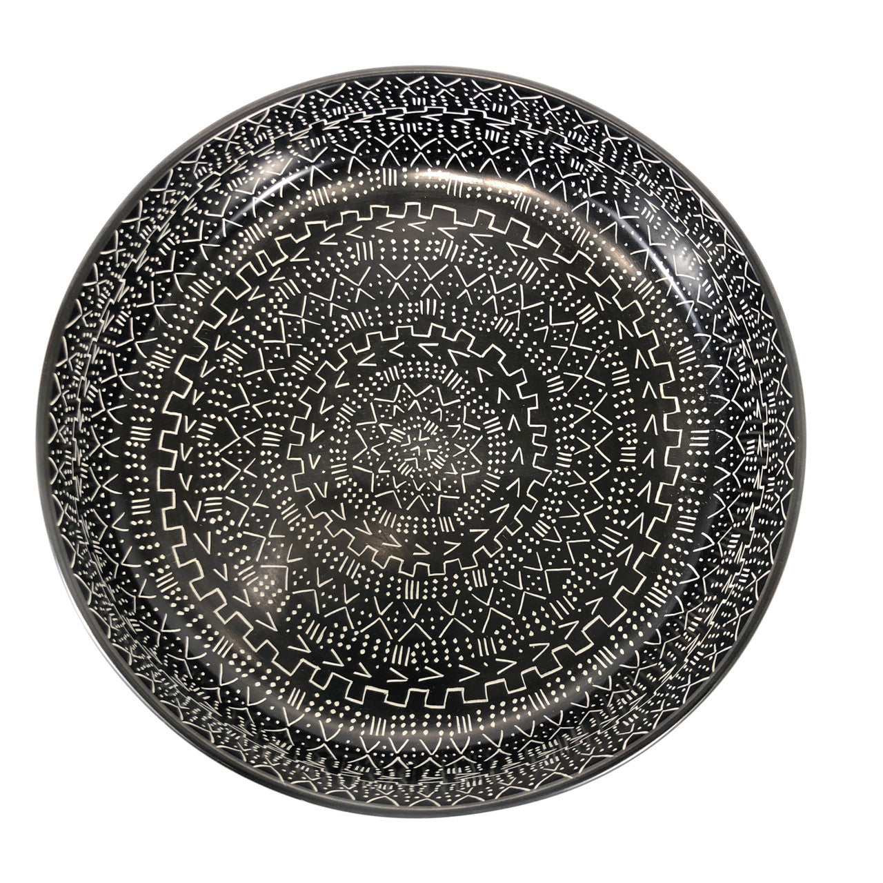Mud Cloth Black Bowl - 12"