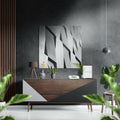 Geometric Buildings Brushed Aluminium Dibond Wall Art