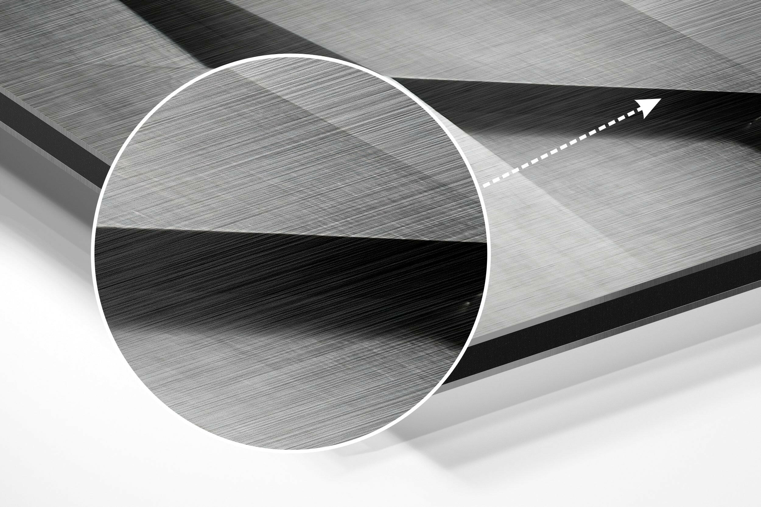 Geometric Buildings Brushed Aluminium Dibond Wall Art