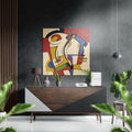 Geometric Cubist Figure Brushed Aluminium Dibond Wall Art