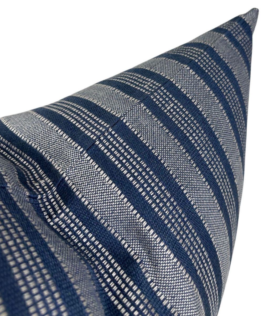 Amida Pillow Cover in White on Indigo, Peter Dunham Textiles