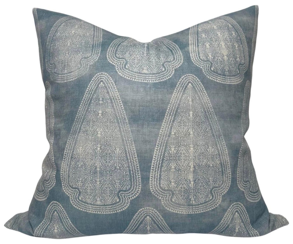 Artemis Distressed Pillow Cover in Lake Blue, Susan Connor Textiles