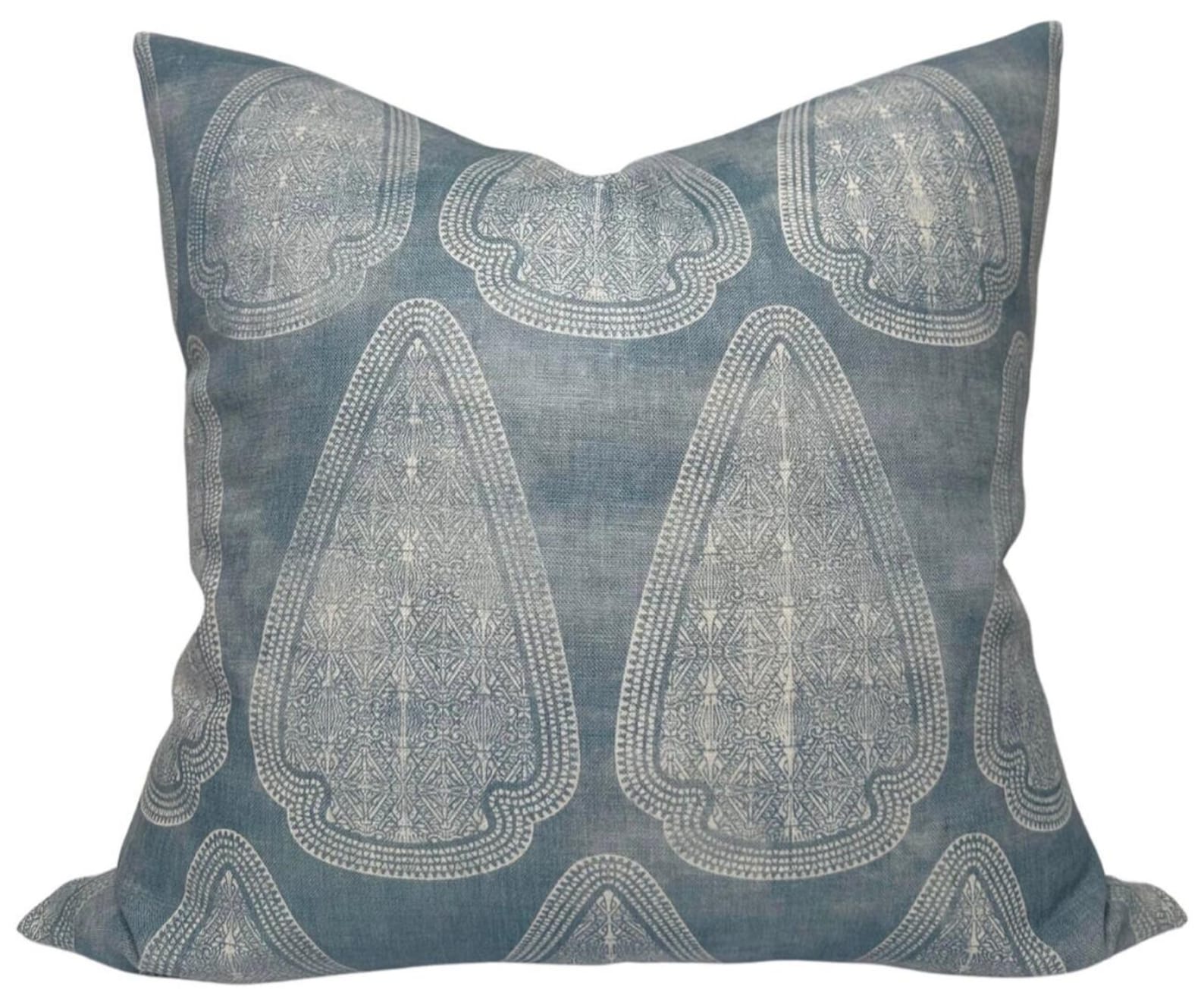Artemis Distressed Pillow Cover in Lake Blue, Susan Connor Textiles