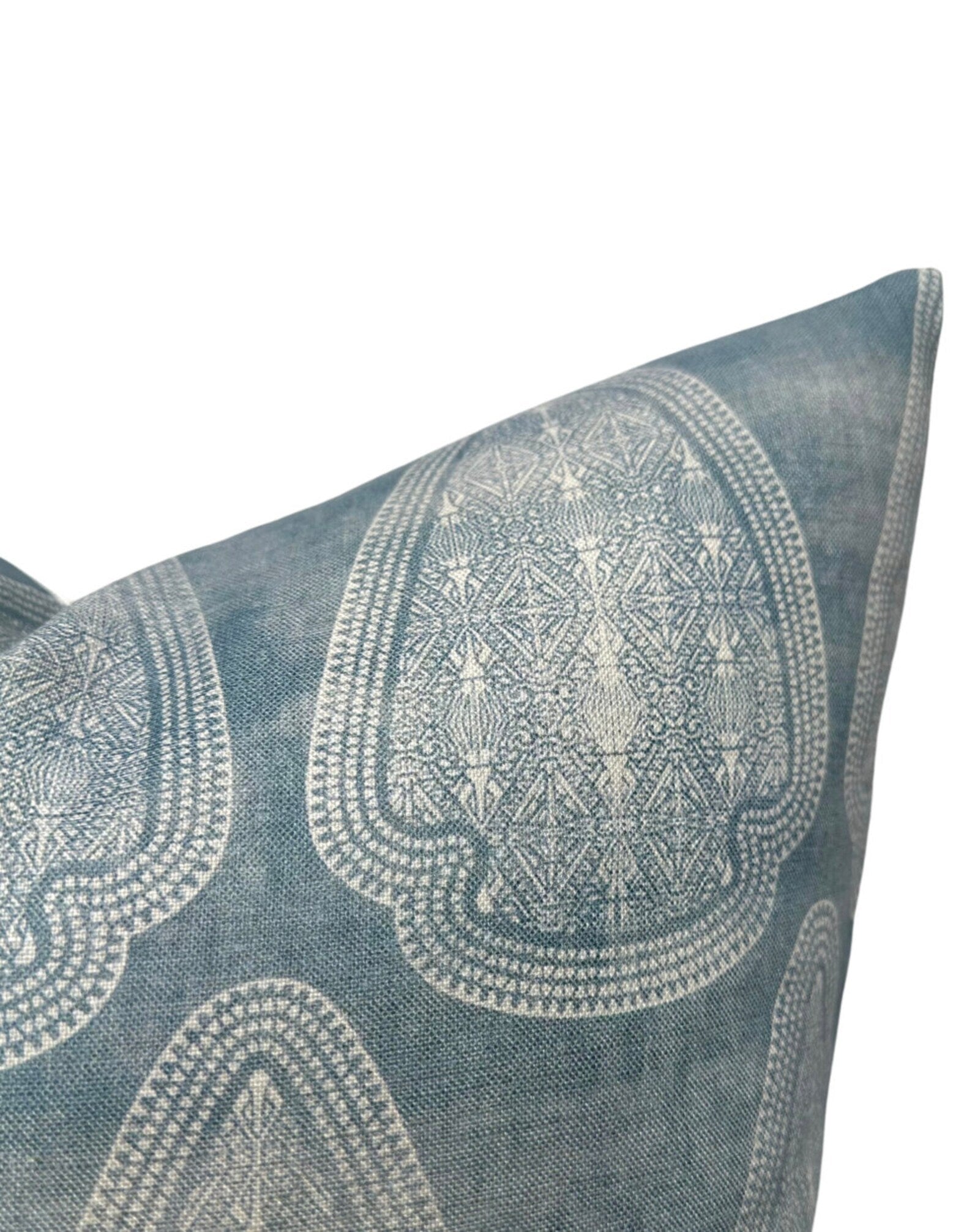 Artemis Distressed Pillow Cover in Lake Blue, Susan Connor Textiles