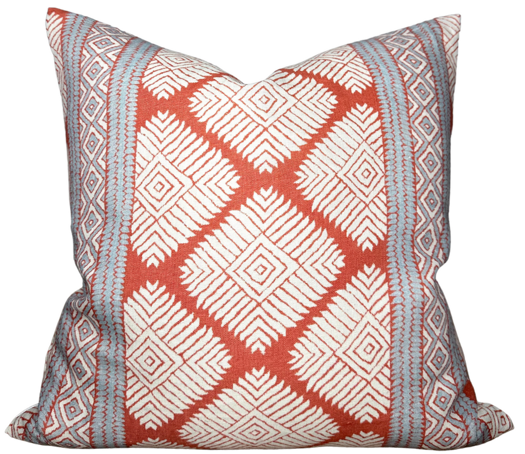 Austin Pillow Cover in Coral, Thibaut Pillows