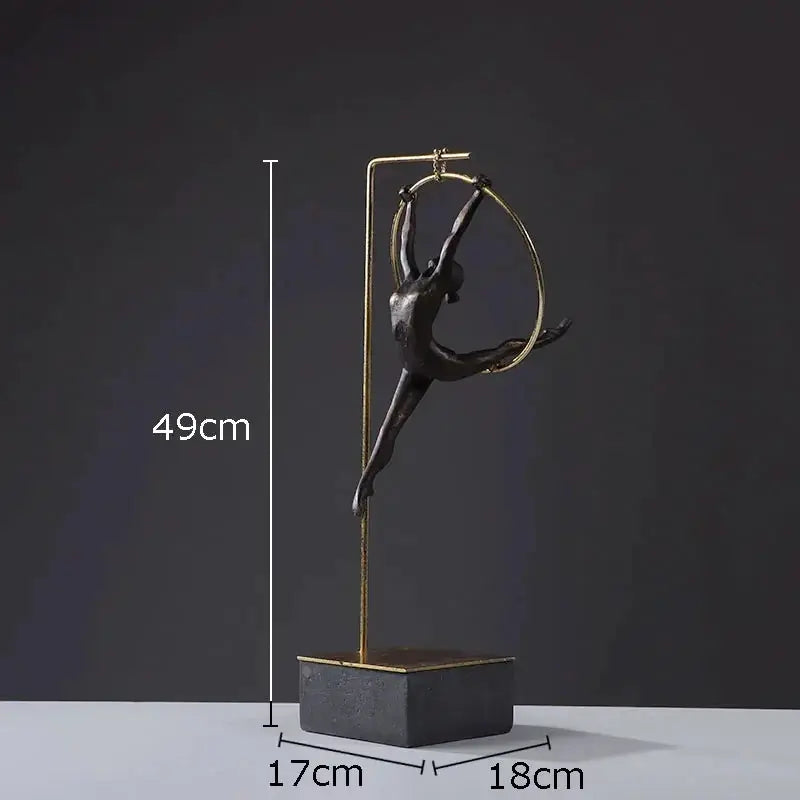 Abstract Acrobat Hanging Ring Sculpture