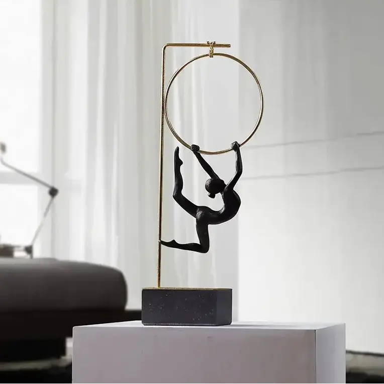 Abstract Acrobat Hanging Ring Sculpture