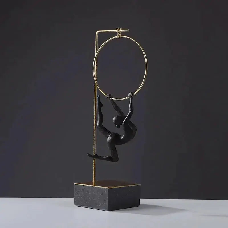 Abstract Acrobat Hanging Ring Sculpture